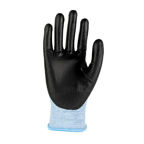 ANSI Coated Work Gloves Anti-Slip Feature Cut-Resistant Level F PU Nylon Lining for Touch Screen Hand Protection for Safety