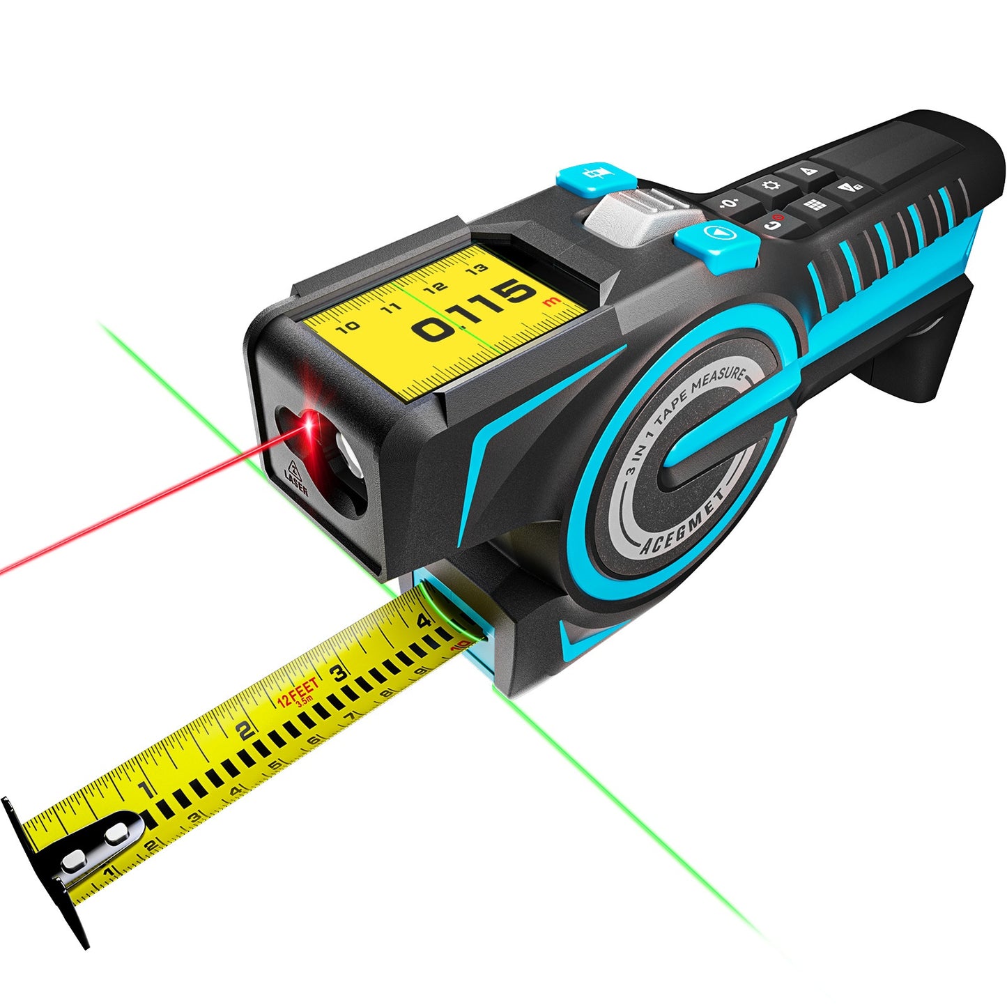2 In 1 Laser Tape Measure Tool Electronic Distance